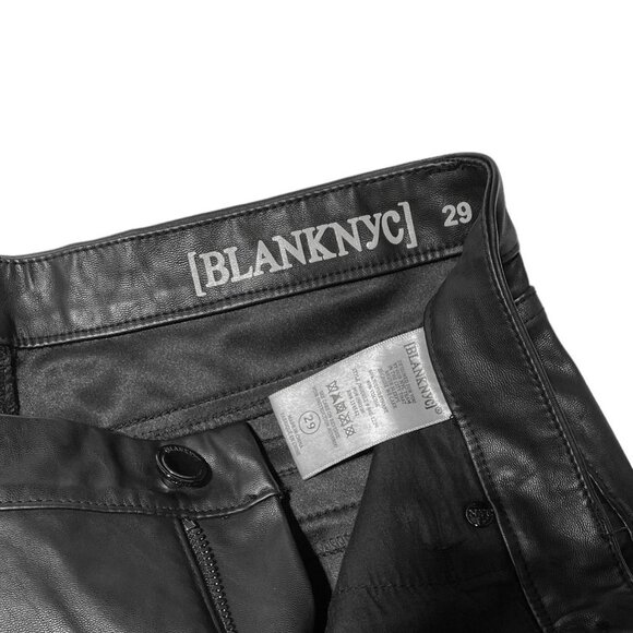 NEW BLANK NYC VEGAN LEATHER MOTO JEANS IN DADDY SODA - Picture 8 of 10
